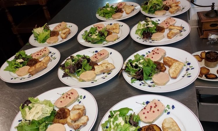 Foies gras à Brullioles. Auberge Relais du Pitaval